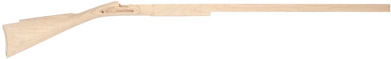 stock, Isaac Haines, pre-inlet,
"B" profile 38" swamped barrel, large Siler lock, fancy maple stock, Isaac Haines, pre-inlet,
"B" profile 38" swamped barrel, large Siler lock, fancy maple